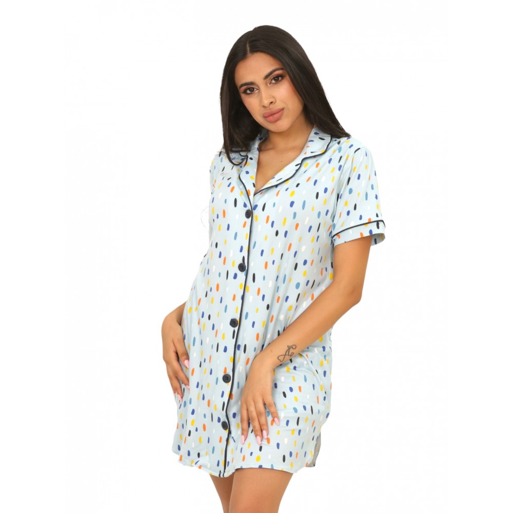 Woman Summer Pyjamas Dress Button Through Cool Summer