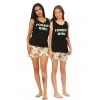 Woman Summer Pyjamas Shorts Forest Girl - Black