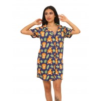Woman Summer Pyjamas Dress Button Through Lion Love