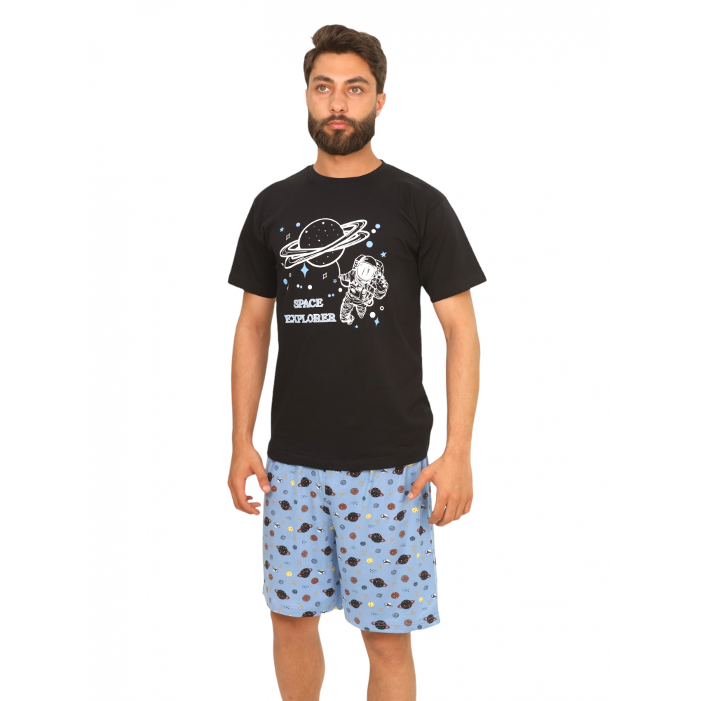 Men Summer Pyjama Cotton - Space Explorer