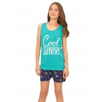 Girls Summer Pyjamas Cool Summer Aqua