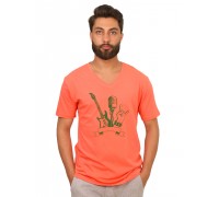 Men T-Shirt Music Orange