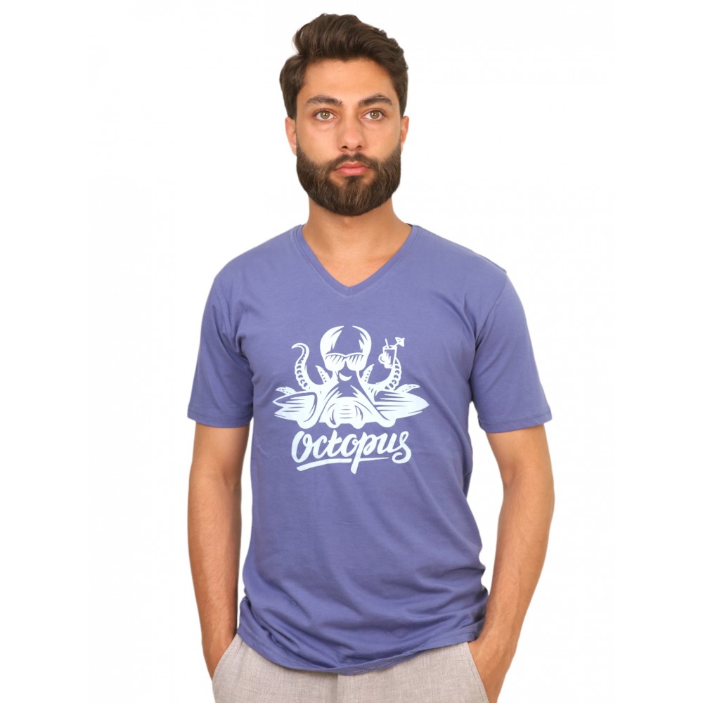 Men T-Shirt Octopus Marine